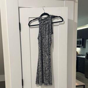 Purple Rain Black and White One-Shoulder Dress